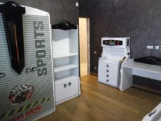 Дитячий комод MUSVENUS з колекції Sport white, 93 × 47 × 145 см, МДФ